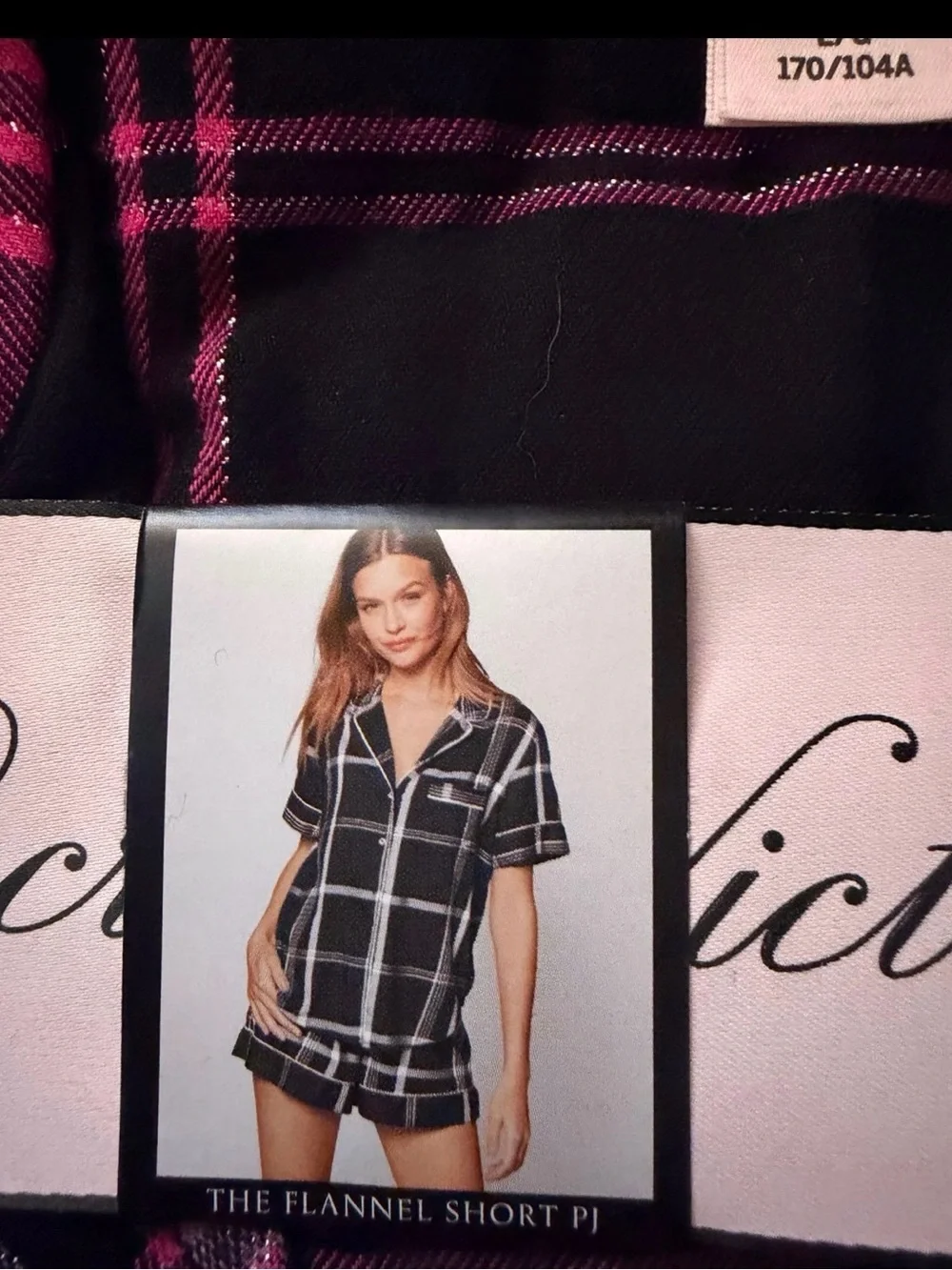 The Flannel Short PJ - Black & Pink Plaid Women's Sleep Set victoria’s Secret